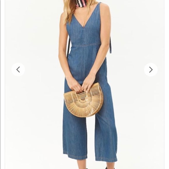 denim culotte jumpsuit